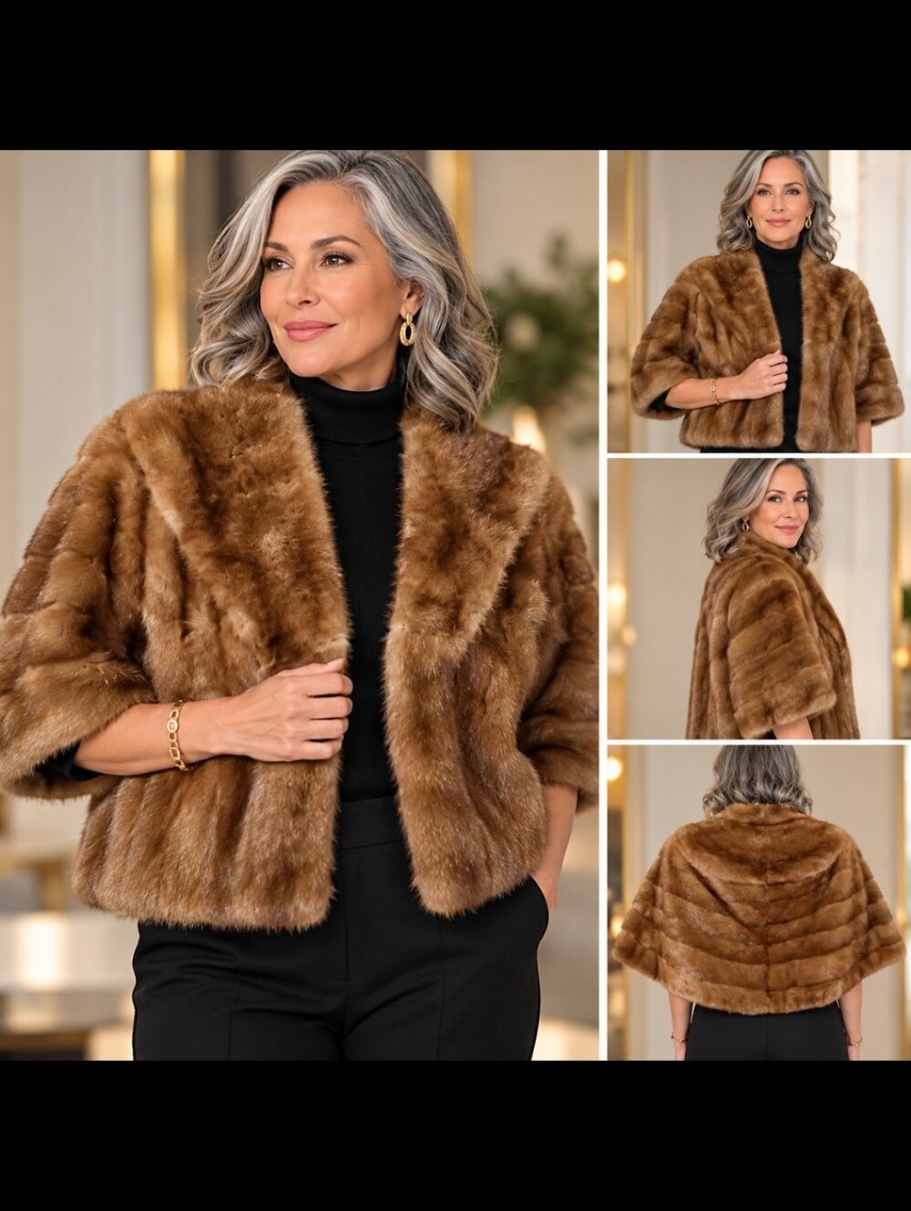 Vintage Silverman Autumn Haze Genuine Mink Stole